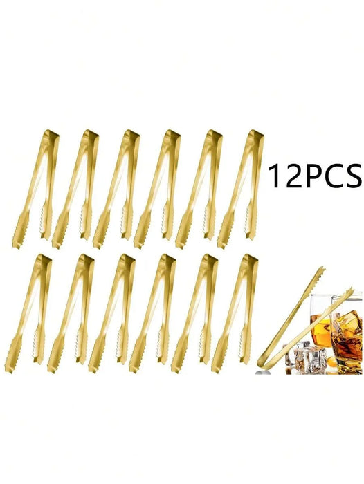 6 / 12 Piece Stainless Steel Ice Tongs For Tea Coffee Desserts