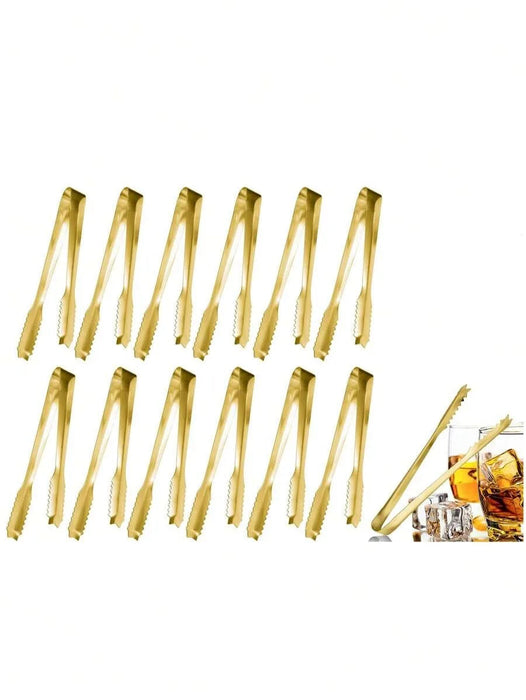 6 / 12 Piece Stainless Steel Ice Tongs For Tea Coffee Desserts