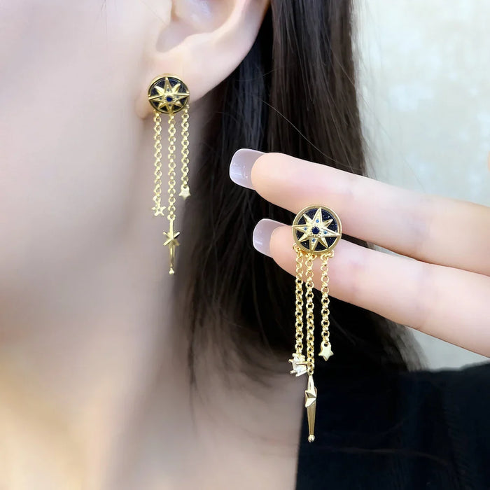 925 Sterling Silver Earrings With Stones Europe Fine Jewelry For Women Lucky