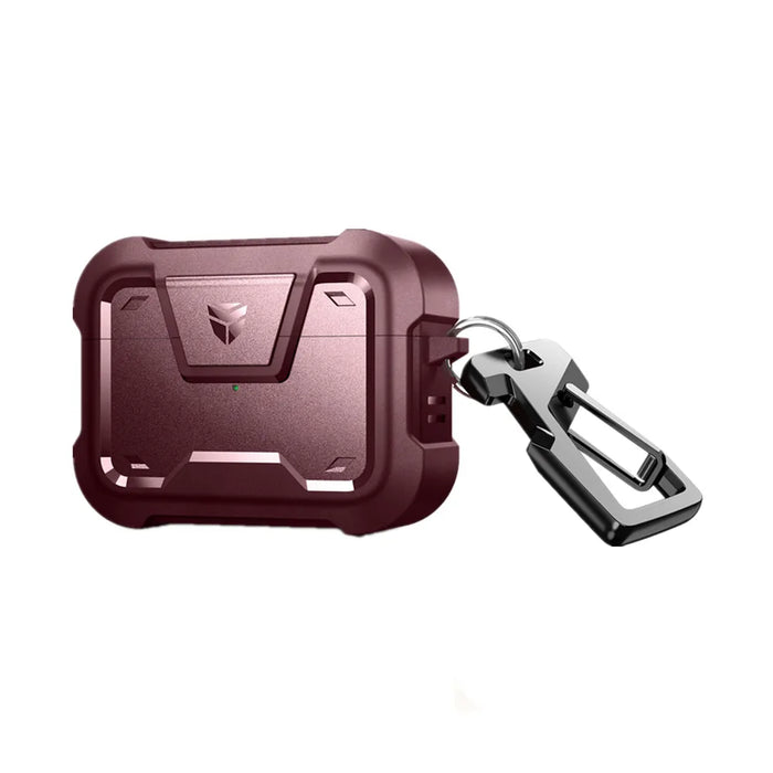 For Apple Airpods Pro Full-Body Rugged Protective Case With Secure Lock Keychain Design