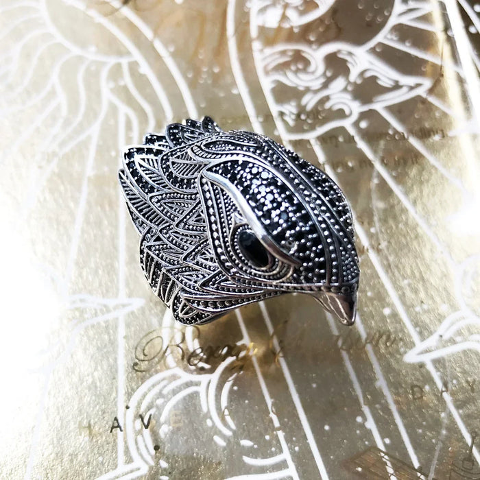 925 Sterling Silver Solid Elegant Falcon Cocktail Ring For Women & Men Free Shipping Fine Jewelry Europe Eagle Design