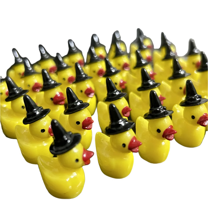 Resin Duck With Witch Hat For Miniature Crafts