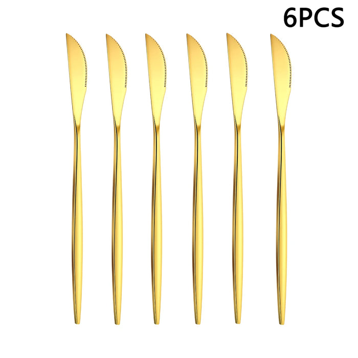 4 / 6 / 16 / 24 Piece Gold Stainless Steel Tableware Set For Home Restaurant Hotel Party Includes Knife Fork Spoon