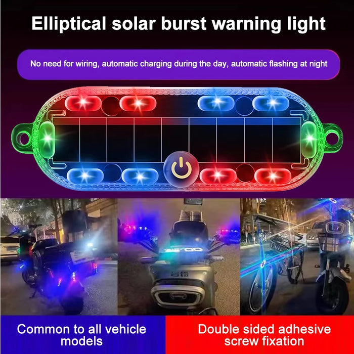 Solar Anti-Rear Collision Car Safety Light Flash Tail Light