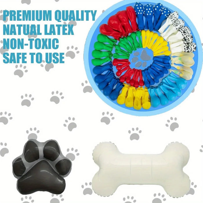 135Pcs Pet Dog Paw Balloon Set With Bone Paw Printed Foil Balloons For Pet Dog Patrol Theme Birthday Party Decoration