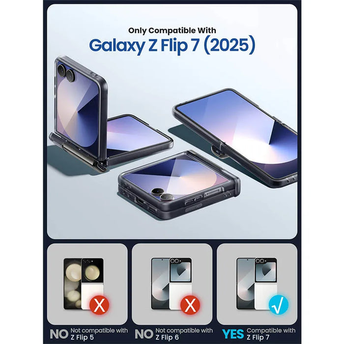 For Samsung Galaxy Z Flip 7 Cosmo Slim Matte Protective Magnetic Phone Case With Tempered Glass Screen Protector