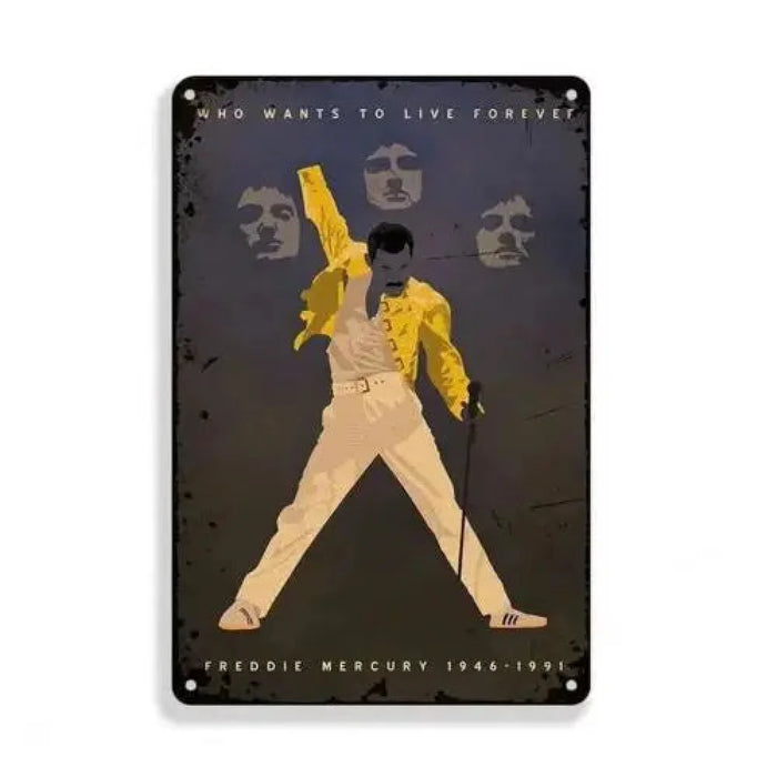 1D Tribute Tin Sign Who Wants To Live Forever Wall Art