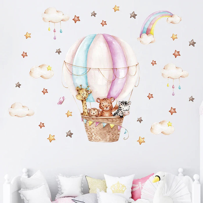 Colourful Animal Balloon Wall Decals For Kids Room Decor