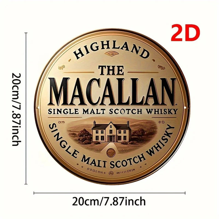 Vintage 2D Wooden Sign 7.8X7.8 Inch Malt Scotch Whisky Design