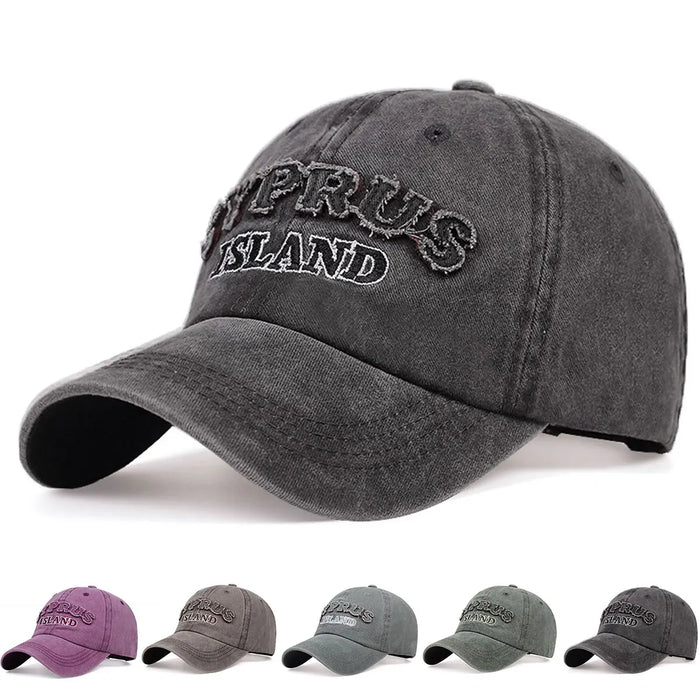 Unisex Washed Baseball Cap Adjustable Sunscreen Hat For Spring / Autumn