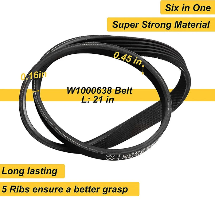 W10721967 Washer Pulley Clutch Kit W10006384 Washer Drive Belt For Whirlpool Kenmore Washer W10721967 W10006356 Ap5951296