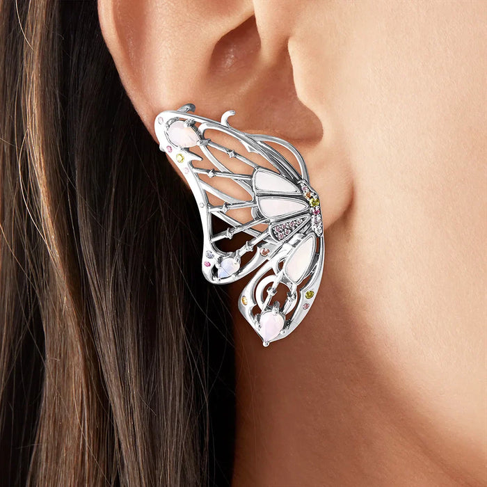 925 Sterling Silver Boho Butterfly Ear Cuff Earrings For Women