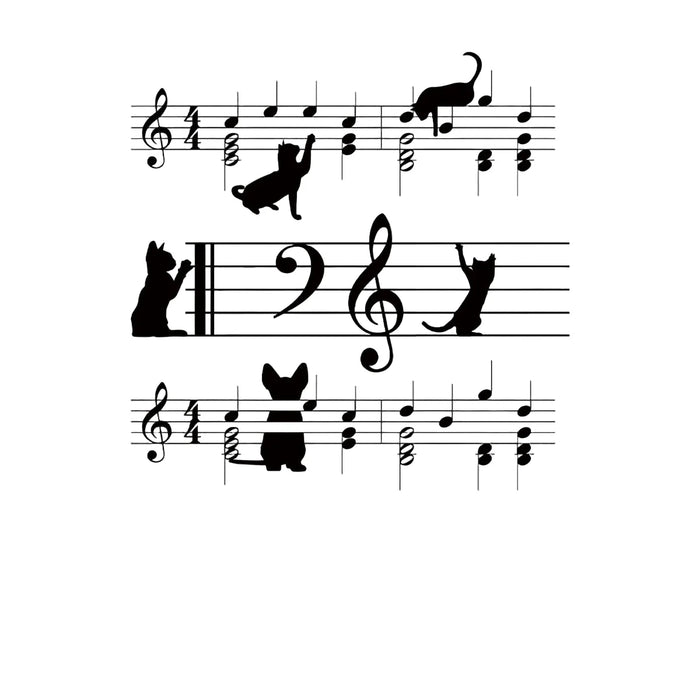 Music Cat Wall Decals For Kids Room Decor
