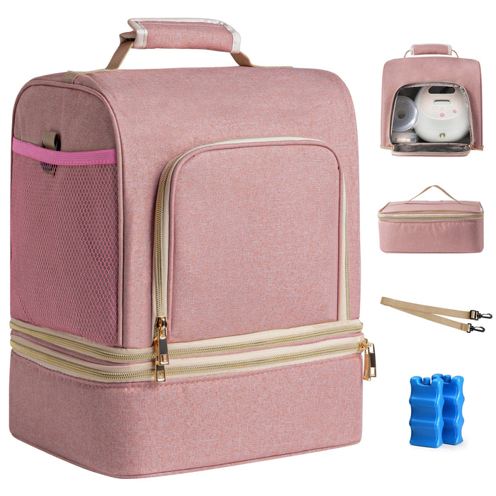 Double Layer Breast Pump Bag With Cooler