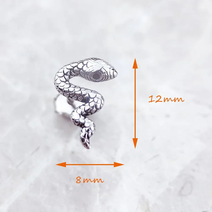 925 Sterling Silver Vintage Snake Ear Studs