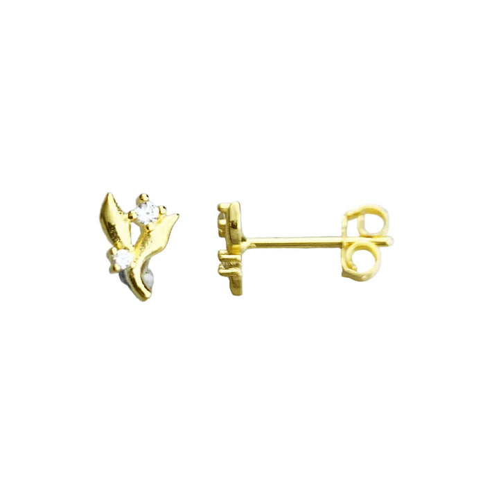 925 Sterling Silver Leaf Ear Studs For Women Trendy Gift