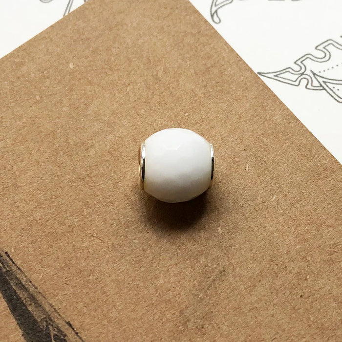 925 Sterling Silver White Facted Beads Trendy Jewelry Accessory For Women & Men