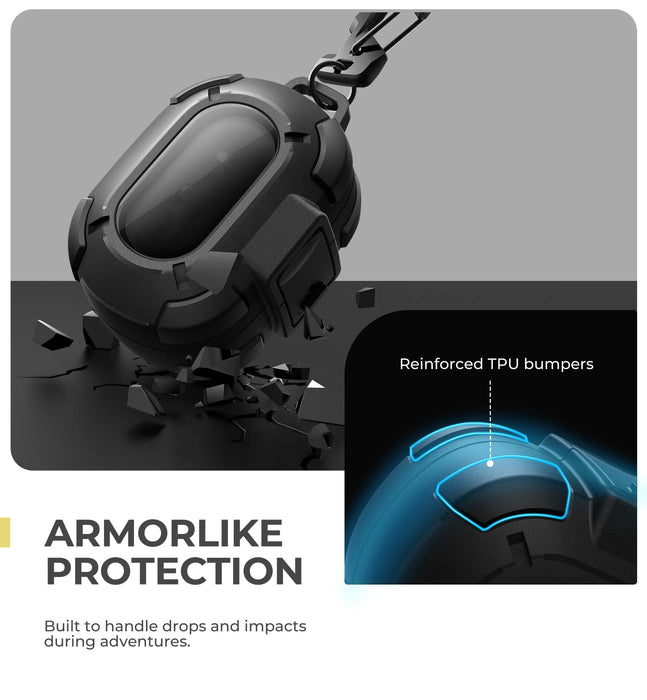 For Bose Quietcomfort Earbuds 2024 Rugged Case Shockproof Protective Case With Secure Lock Clip Carabiner & Keyring