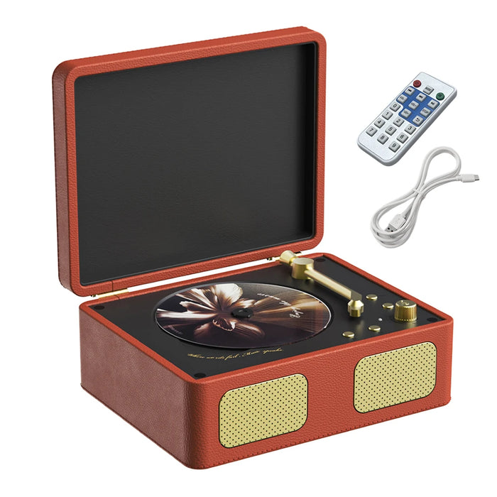 Retro Cd Player Bluetooth Speaker Turntable Speaker Bluetooth 5.4 Wireless Cd Player 3.5Mm Aux Desktop Player For Desktop Pc
