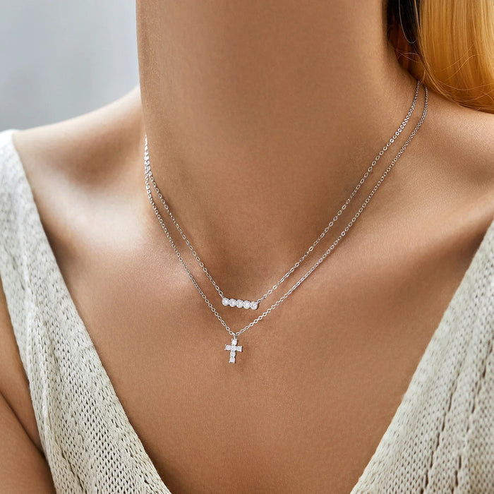 925 Sterling Silver Moissanite Pendant Necklace For Women