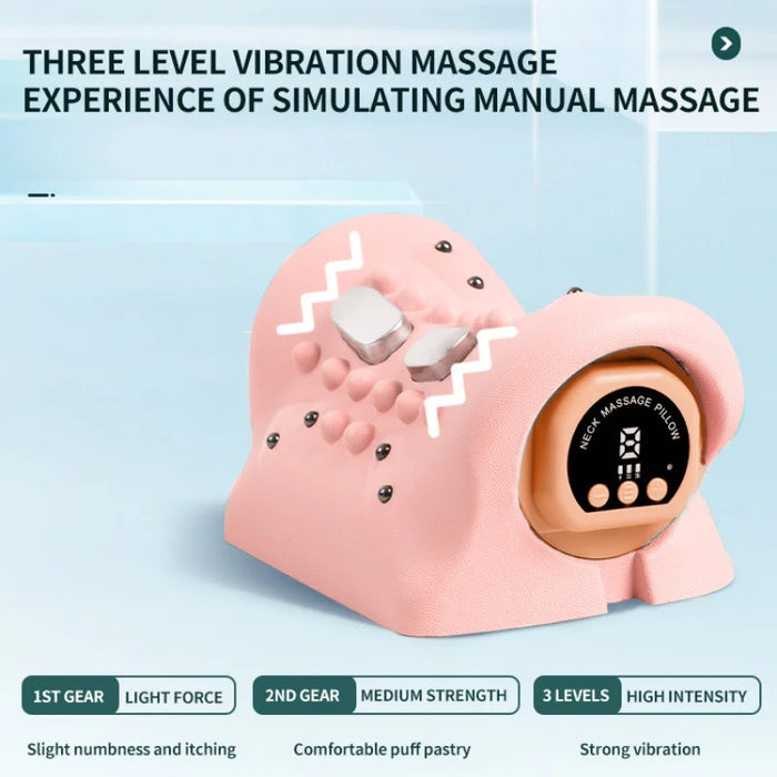 Multifunctional Electric Cervical Massage Pillow Pink