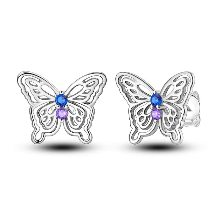 925 Sterling Silver Butterfly Earrings For Women Fine Jewelry