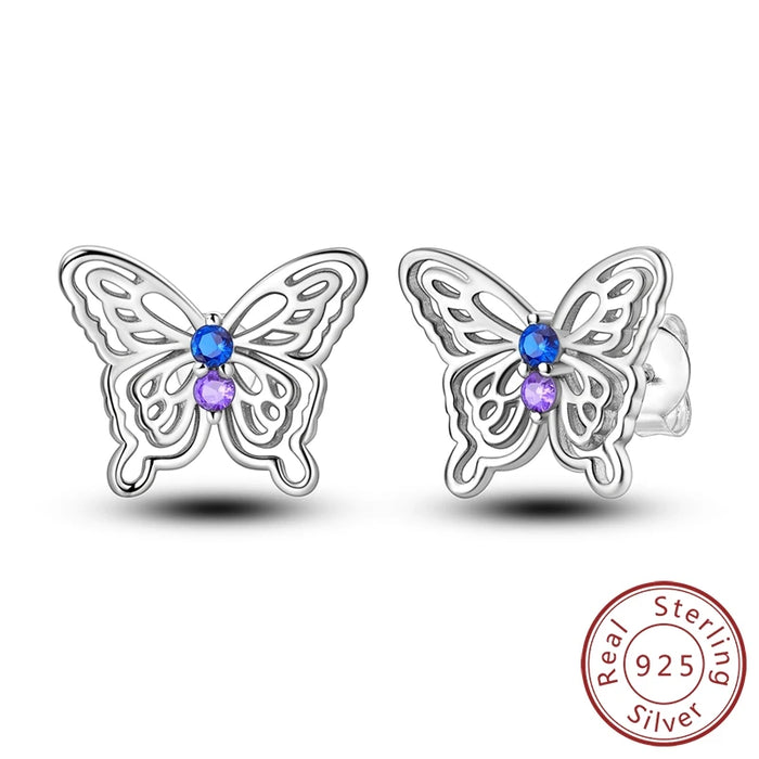 925 Sterling Silver Butterfly Earrings For Women Fine Jewelry