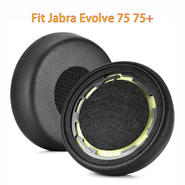 Pair of Memory Foam Ear Pads For Jabra Evolve 75 Headphones Soft Protein Leather Cushions