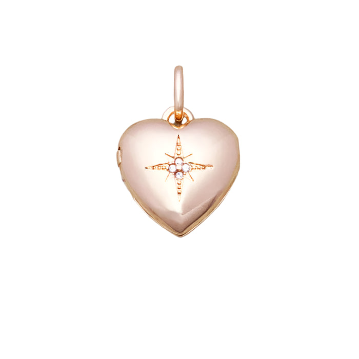 925 Sterling Silver Romantic Heart Locket With Star Pendant Fine Jewelry Gift For Women