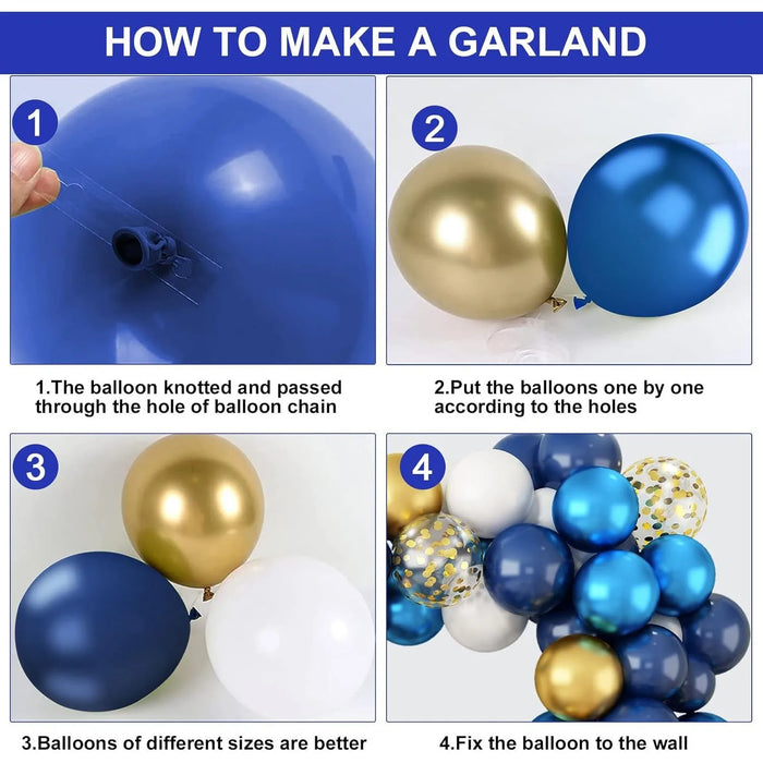 65Pcs Blue Balloon Garland Arch Set Suitable For Birthday Parties Anniversary Celebrations Ramadan And Other Festive Decorations