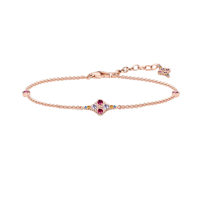 925 Sterling Silver Rose Gold Plated Bracelet Link Chain Victorian Style Jewelry For Women