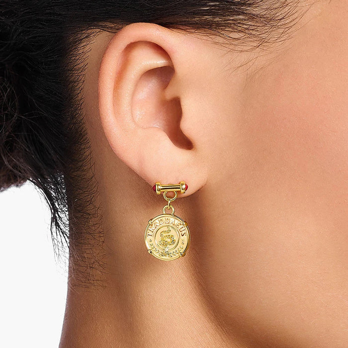 925 Sterling Silver Vintage Gold Plated Earrings Real Women Fine Jewelry Arrival