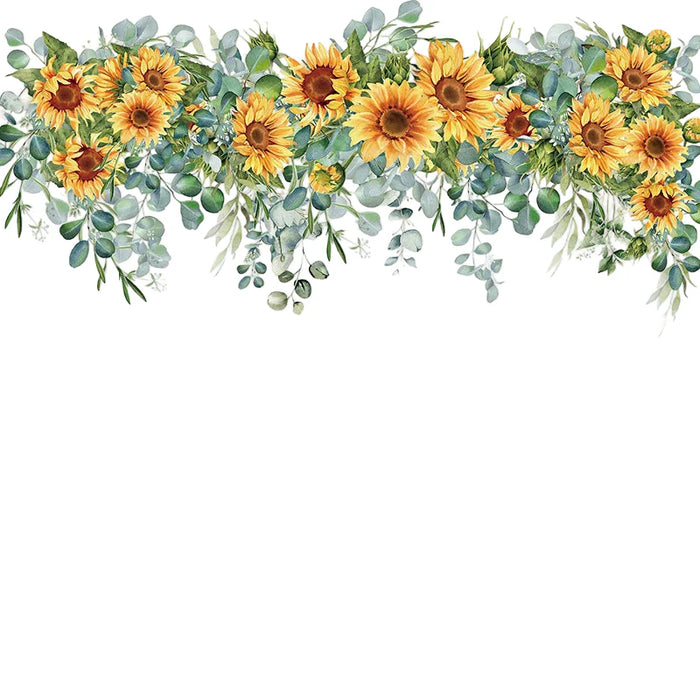 Hand Painted Sunflower Wall Stickers For Home Decor 109X50Cm