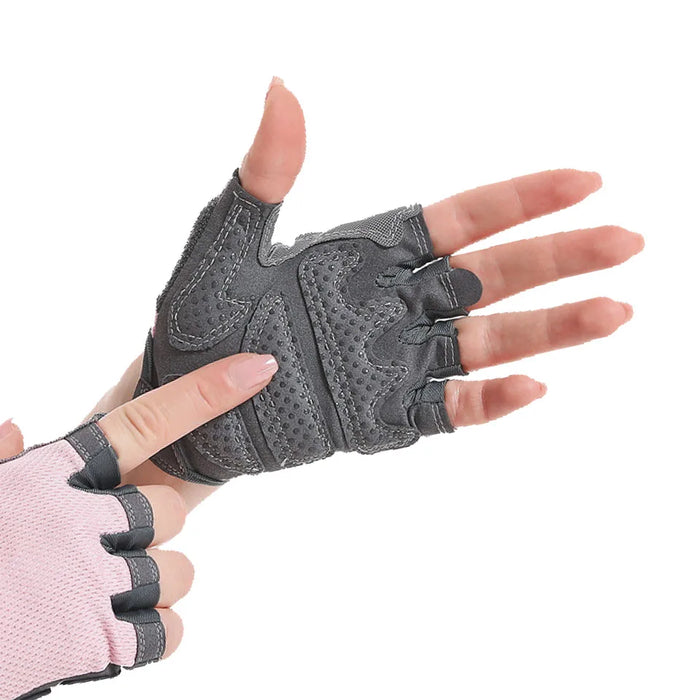 Pair of Half Finger Gym Gloves Unisex Wrist Weightlifting Gear