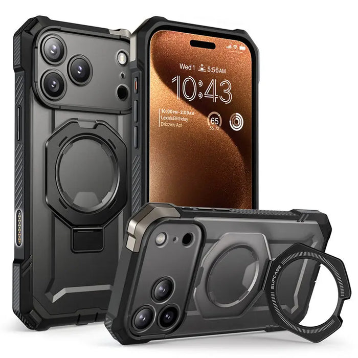 For Iphone 17 Pro Max Ub Grip Heavy Duty Rugged Magnetic Phone Case With Stand & Camera Control Capture Button