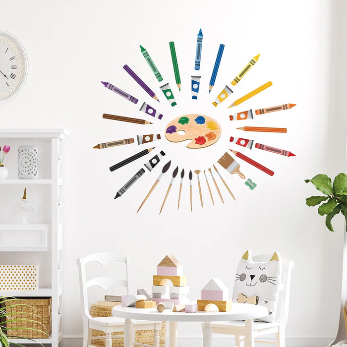 Cartoon Drawing Board Wall Stickers For Kids Room Decor