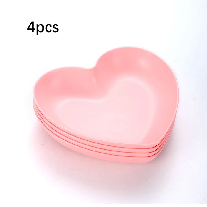 6 Piece Heart Shaped Plate Storage Box For Snacks And Dried Fruit