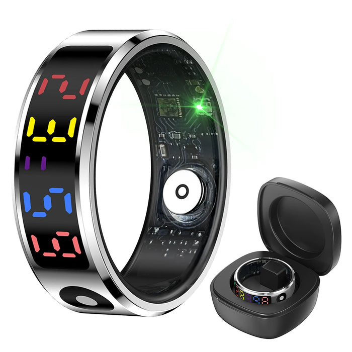R12 Smart Ring With Display Screen And Touch Heart Rate Blood Oxygen Monitor Ring Tracker Monitor Fitness Ring For Android Ios