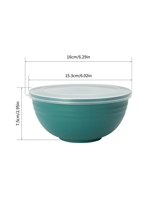 2 / 4 / 6 Piece Reusable Dark Green Plastic Bowls With Lids