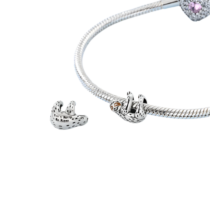 925 Sterling Silver Sloth Pendant Charms Fits Bracelet / Necklace Diy Gift