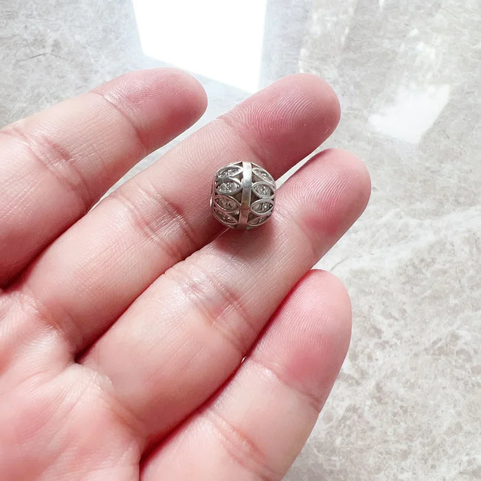 925 Sterling Silver Romantic Bead Leaves Charm Jewelry For Women