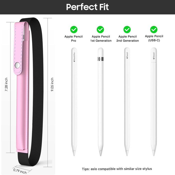 For Apple Pencil Pro / 1St / 2Nd Gen / Usb-C Pu Leather Ipad Pencil Sleeve Pouch