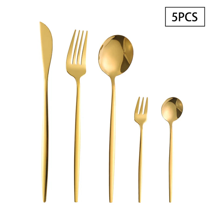 5 / 30 / 90 Piece Portuguese Style Stainless Steel Cutlery Set For Family & Hotel Use