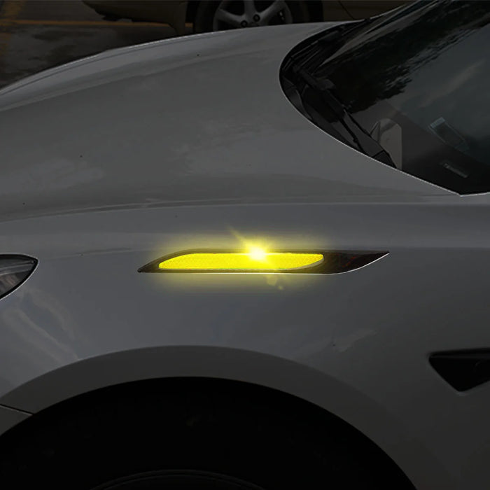 4Pcs Car Reflective Strips Carbon Fiber Bumper Protector Auto Safety Warning Sticker Anti-Scratch Tape Auto Styling