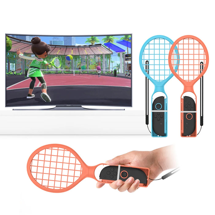 2Pcs Tennis Racket For Nintendo Switch 2 Joy-Con Controller Handle Holder Controller Grips Sport Accessories Kit For Switch / Oled