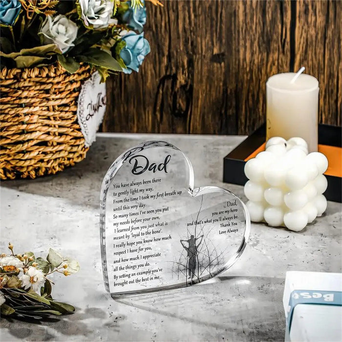 Acrylic Heart Shaped Father's Day & Birthday Gift