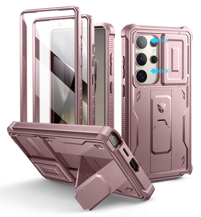 For Samsung Galaxy S24 Ultra 6.8 Inch 2024 Full Body Rugged Case With Camera Case & Built-In Screen Protector Kickstand
