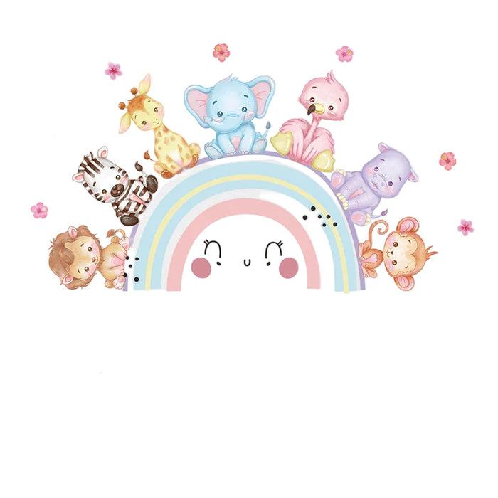 Colourful Animal Wall Stickers For Kids Room Decor