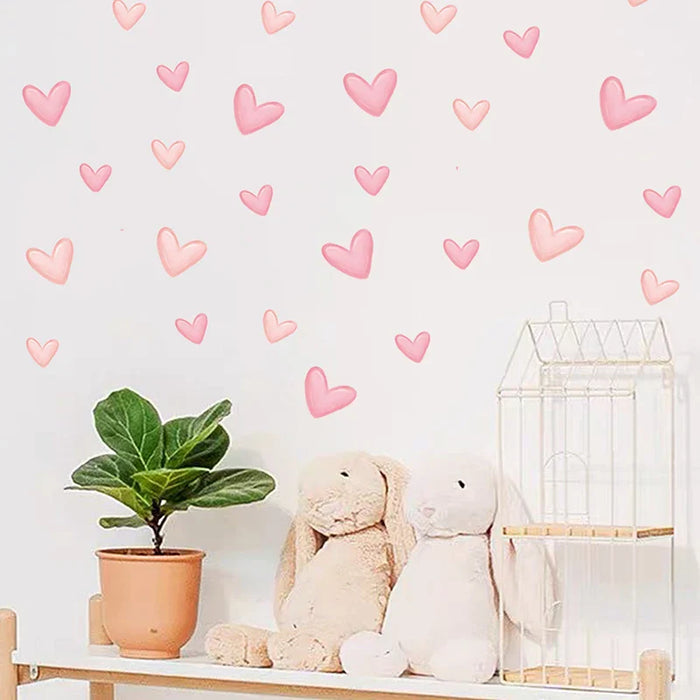 60 Piece Heart Wall Stickers For Home Decor