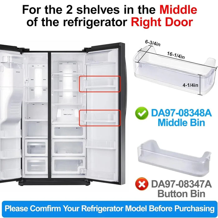 Da97-08348A Da63-05215A Refrigerator Door Shelf Bin Compatible With Samsung Refrigerator Rs265Tdrs Rs25H5111Bc Rs25H5111Sr Door